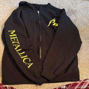 Black Metallica Hoodie with Yellow Logo